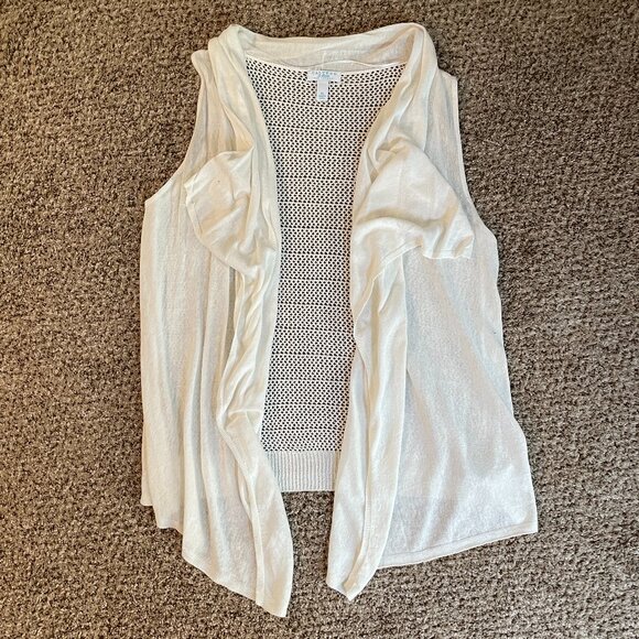 NWOT Size XL Calypso St. Barth for Target crocheted white linen sweater vest - Picture 4 of 11
